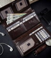 Kožená dámska peňaženka na karty s ochranou RFID Protect - Rovicky