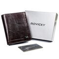 Elegantná vertikálna pánska peňaženka bez zapínania z prírodnej kože - Rovicky