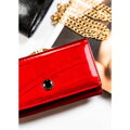 Elegantná červená dámska peňaženka na patent a klip – Peterson