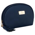 Granatowa kosmetyczka z materiału syntetycznego zamykana suwakiem - Peterson