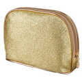 Brokatowy organizer na kosmetyki w złotym kolorze - Peterson