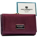 Fialová dámska peňaženka s patentným zapínaním a háčikom - Peterson