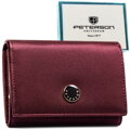 Dámska kožená peňaženka so zapínaním na patentný patent, vyrobená z fialovej pravej a ekologickej kože - Peterson