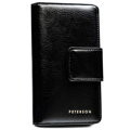 Veľká, vertikálna, čierna, dámska peňaženka z umelej kože - Peterson