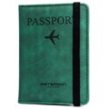 Etui na dokumenty/paszport wykonane ze skóry ekologicznej w zielonym kolorze - Peterson