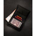 Pánska vertikálna čierna kožená peňaženka bez zapínania - Peterson