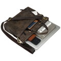 Kožená hnedá pánska taška na doklady s priestorom na laptop - Peterson