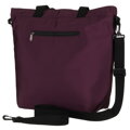 Duża, fioletowa shopperka damska zawieszona na wygodnych uchwytach i doczepianym pasku - Peterson