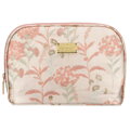 Kosmetyczka podróżna z materiału syntetycznego w różowo-beżowym kolorze zdobiona kwiatami - Peterson