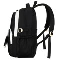 Młodzieżowy plecak szkolny z poliestru w czarnym kolorze z przegrodą na laptopa, odporny na wilgoć - Peterson