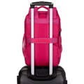Różowy, podróżny plecak z poliestru z uchwytem do zamocowania na walizce - Peterson