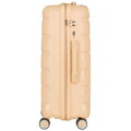 Beżowa walizka z polipropylenu z wysuwaną, teleskopową rączką i zamkiem szyfrowanym - Peterson