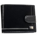 Pánska čierna peňaženka z pravej kože so zapínaním na patentku - Rovicky