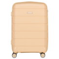 Zestaw walizek w beżowym kolorze wykonanych z polipropylenu z wysuwanymi rączkami - Peterson