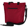 Pojemna torba damska z poliestru w burgundowym kolorze zamykana suwakami - Peterson
