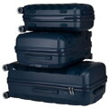Zestaw walizek w granatowym kolorze wykonanych z polipropylenu - Peterson