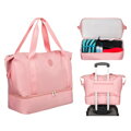 Ružová víkendová taška z odolného polyesteru s pohodlnými rúčkami – Peterson