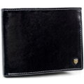 Priestranná čierna pánska peňaženka bez zapínania z prírodnej kože - Rovicky