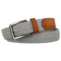 Szary pasek męski z syntetycznego materiału z brązowymi dodatkami - Peterson
