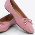 Baleriny z miękkiej ekoskóry różowe 100-DP-204-P