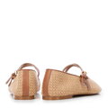 Plecione baleriny z ekoskóry i sztucznej rafii brązowe 100-DP-352-4