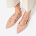 Baleriny ze skóry naturalnej w szpic różowe 100-D-501-P