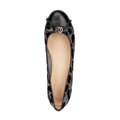 Damskie baleriny w panterkę ze skóry naturalnej szaro - czarne 100-D-110-1