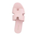 Damskie klapki z ekoskóry różowe 100-DP-809-P