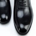 Męskie półbuty ze skóry klasyczne czarne 100-M-709-1