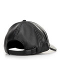 Męska czapka ze skóry z daszkiem czarna 99-H-001-1