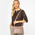 Dámska dvojpriehradková crossbody z ekokože béžová 99-4Y-610-9