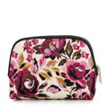 Damska kosmetyczka żakardowa wzorzysta różowo - czarna 99-4E-504-X11