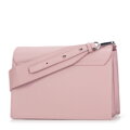 Dámska kožená kabelka cez rameno so širokým popruhom, ružová 29-4E-625-P