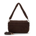 Dámska kabelka cez rameno s kožušinou, tmavohnedá 99-4Y-217-4