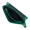 Damska listonoszka z metalicznej skóry lakierowanej mała zielona 34-4-232-00
