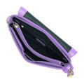 Dámska kabelka cez rameno z metalickej lakovanej kože, malá fialová 34-4-232-FF