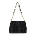 Dámska látková bucketová kabelka čierna 99-4Y-412-1