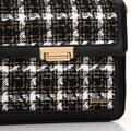 Dámska crossbody kabelka z buklé látky čierna a biela 99-4Y-411-10