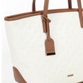 Dámska shopper kabelka z imitácie kože veľká krémová - béžová 100-4Y-219-0