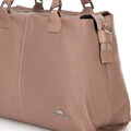 Dámska shopper kabelka z pravej kože, dve priehradky, béžová 100-4E-804-9