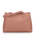 Dámska shopper kabelka z ekokože, dvojpriehradková, ružová 99-4Y-214-P