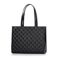 Dámska kožená shopper kabelka z reliéfnej kože čiernej farby 99-4E-301-1