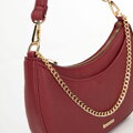 Dámska bagetová kabelka s retiazkou, bordová 29-4Y-602-3