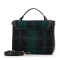Dámska Crossbody kabelka z buklé látky čierna a zelená 99-4Y-410-1Z