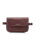 Dámska ľadvinka z krokodílej ekokože tmavohnedá 95-3Y-533-4