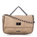 Dámska prešívaná štvorcová kabelka na retiazke malá zlatá 97-4Y-228-G