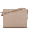 Dámska kožená kabelka s Pletená rúčka béžová 99-4E-010-9