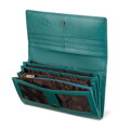 Dámska veľká kožená peňaženka s logom zelená 21-1-052-0L