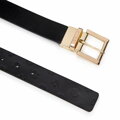 Damski pasek z kwadratową klamrą czarny 29-8D-002-1