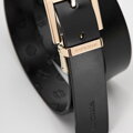 Damski pasek z kwadratową klamrą czarny 29-8D-002-1